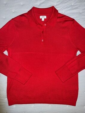 J. Crew Lightweight Merino Wool Polo Sweater